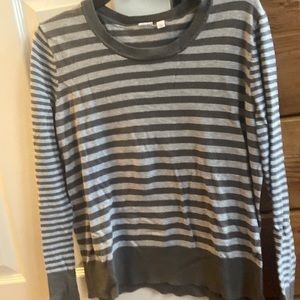 Grey and White striped sweater